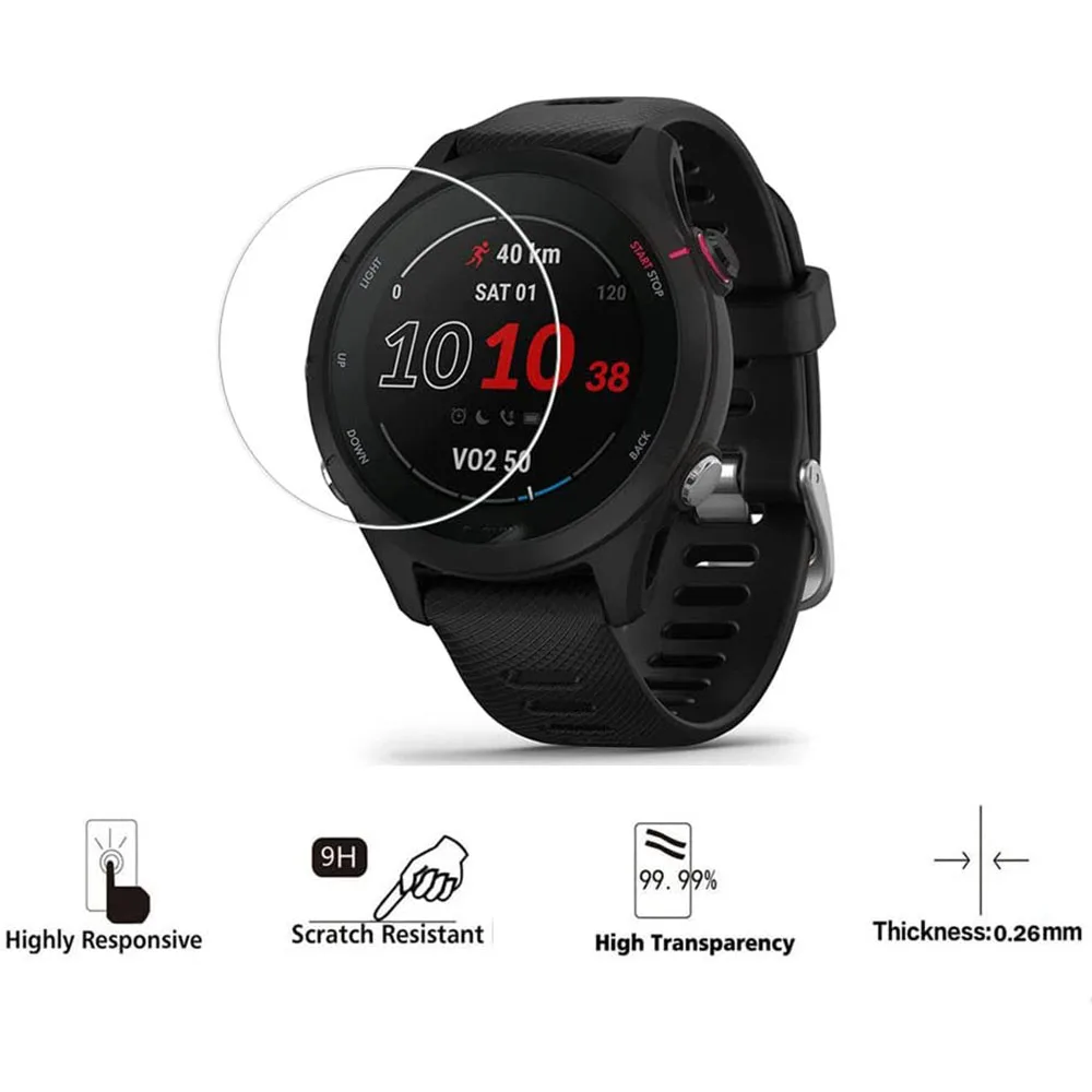 BEHUA الزجاج المقسى HD واقي للشاشة فيلم ل Garmin Forerunner 255 255S Smartwatch أفلام واقية غطاء الملحقات