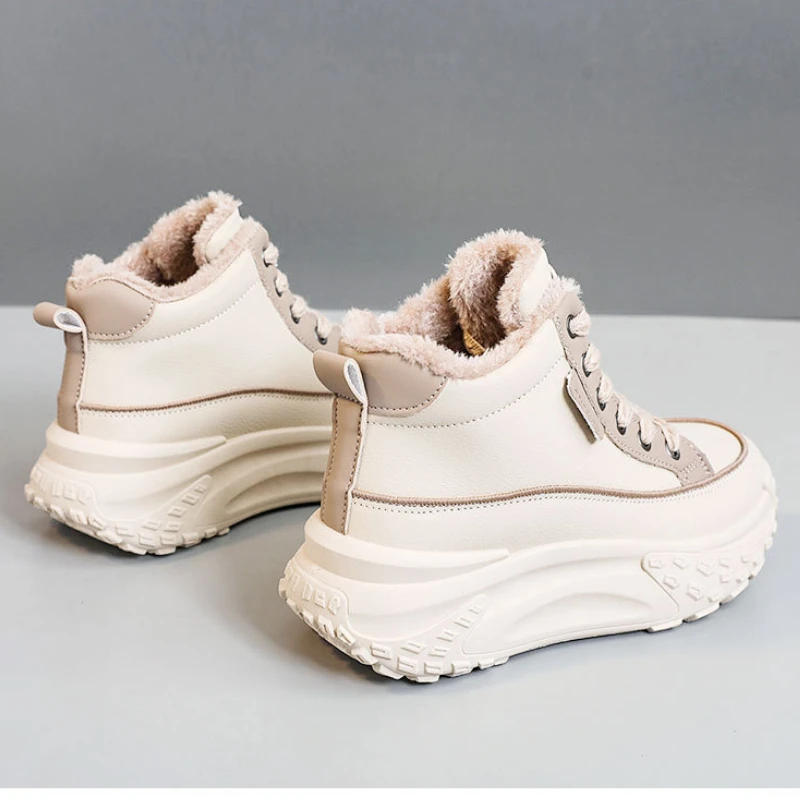 Winter Platform Sneakers Woman Fashion Designer Plus Plush Warm Snow Boot Female Casual Sports Skateboard Shoes Zapatillas Mujer