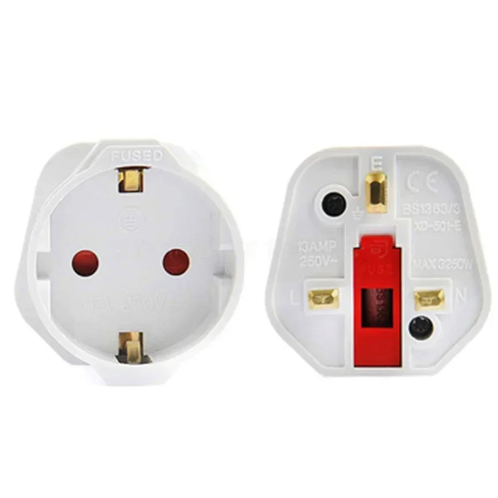 3 Pin UK Standard To 2 Pin EU Standard Adapters UK Conversion Plugs European To British Plug Universal Adapter Travel Converter