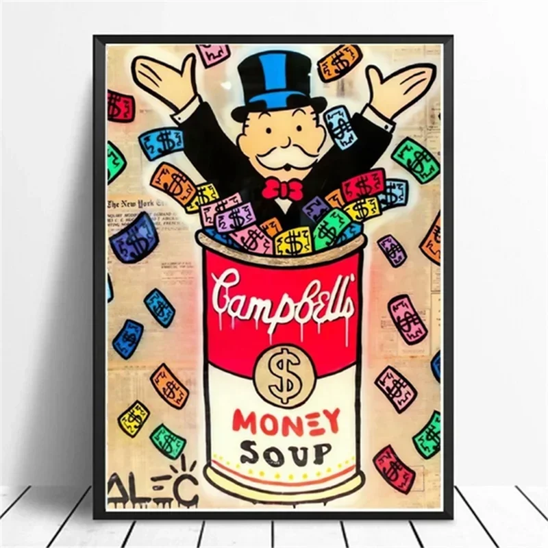 أليك احتكار وملهمة المال جدار الفن قماش المشارك وطباعة رجل غني شخصية اللوحة مكتب غرفة المنزل الديكور