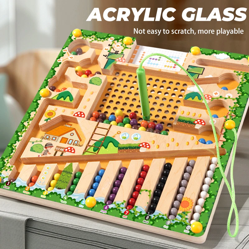 Kids Magnetic Sorting Games Puzzle Toys Maze Board Concentration Training Color Classification Montessori Educational Toys Gifts
