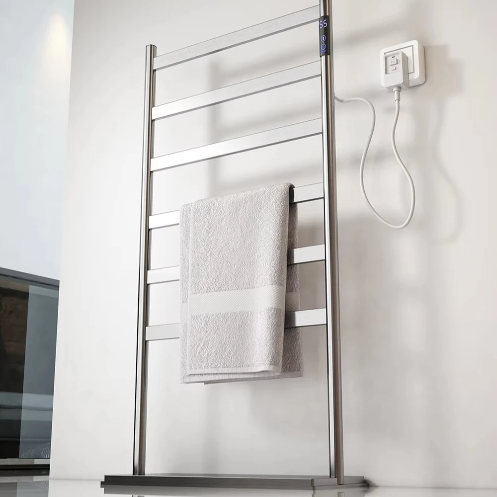 

Freestanding Electric Heated Towel Warmer Rack Carbon Fibre Heating Drying Towel Rack With Temperature Control