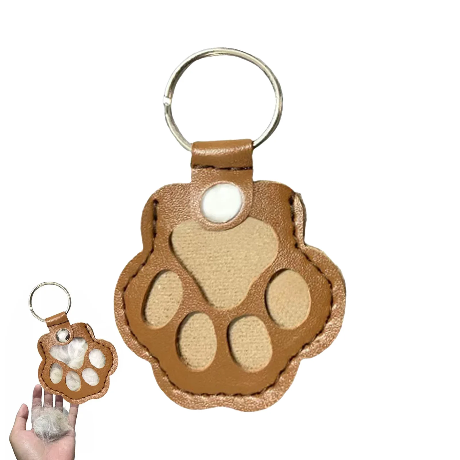 Leder-Schlüsselanhänger, Tierhaar-Aufbewahrung, süße Erinnerung an Ihrem geliebten Haustier, Katze, Hund, durchdachtes Geschenk für Haustierliebhaber