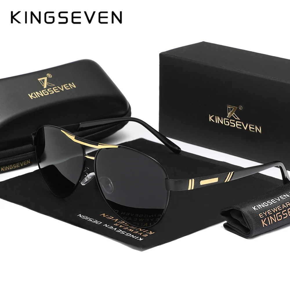 

KINGSEVEN Men Polarized Sunglasses Classic Pilot Sunglasses Driving Sunscreen Glasses Outdoor Luxury Oculos Male Eyewear