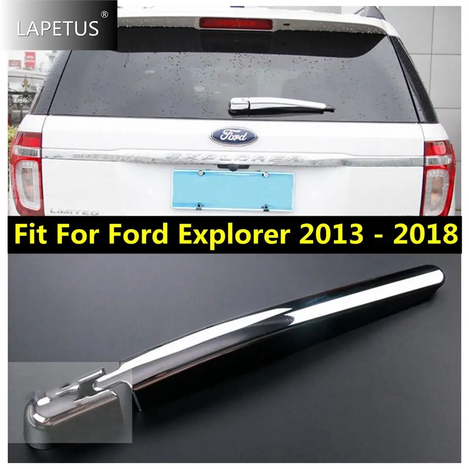 

ABS Auto Rear Windshield Window Windscreen Rain Wiper Decor Cover Trim Frame For Ford Explorer 2013 - 2018 Chrome Accessories