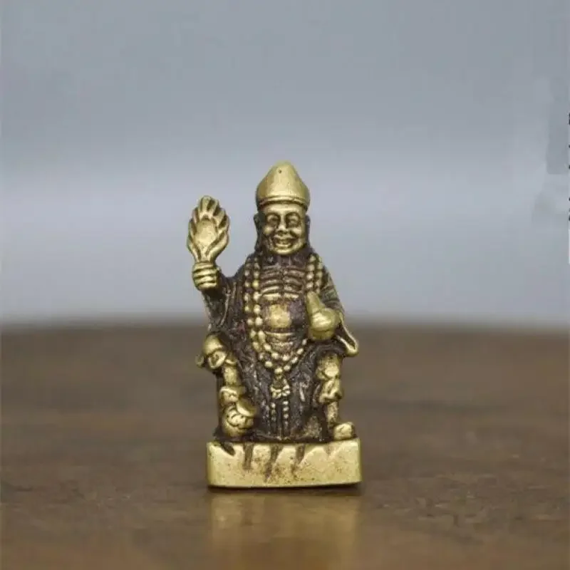 Collection Archaize Brass Buddhism Jigong Buddha Small Statue