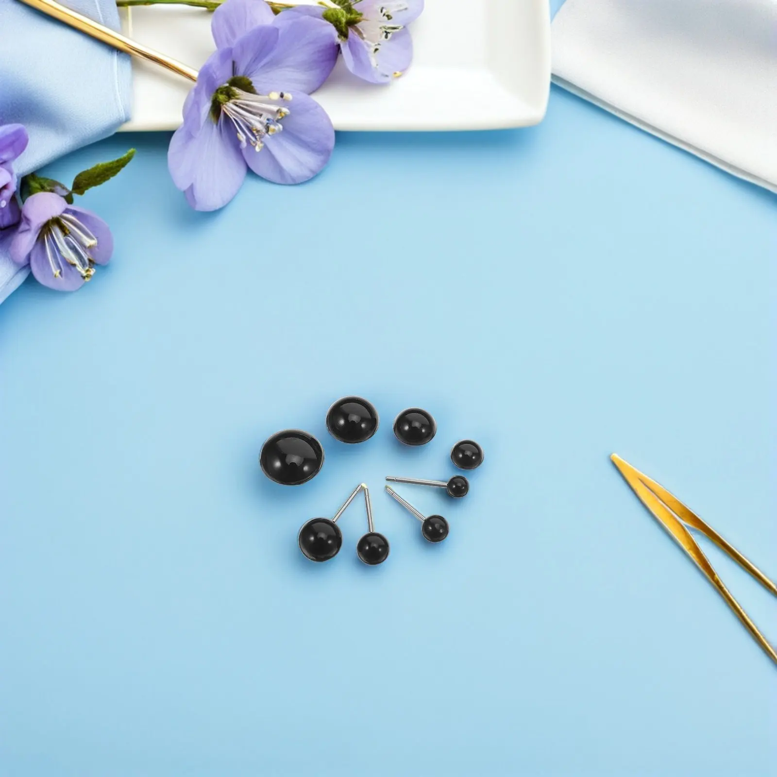 

1Set Realistic Round Plastic Eyeballs Flat Back Safety Eyes for Crochet Needle Felting Craft Eyes for Stuffed Animals Handmade