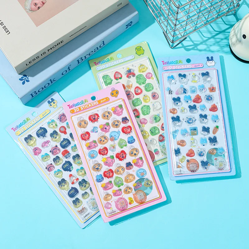 

Наклейки Tamagotchi 3D с рельефным изображением, акриловые, самоклеящиеся, декоративные, для DIY-журналов, чехлов для телефонов и аксессуаров.