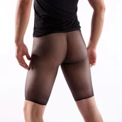 Bas assiste transparents monochromes pour hommes, gaine de coq, collants en poudre, shorts à commande haute, sous-vêtements Sissy, 7.0