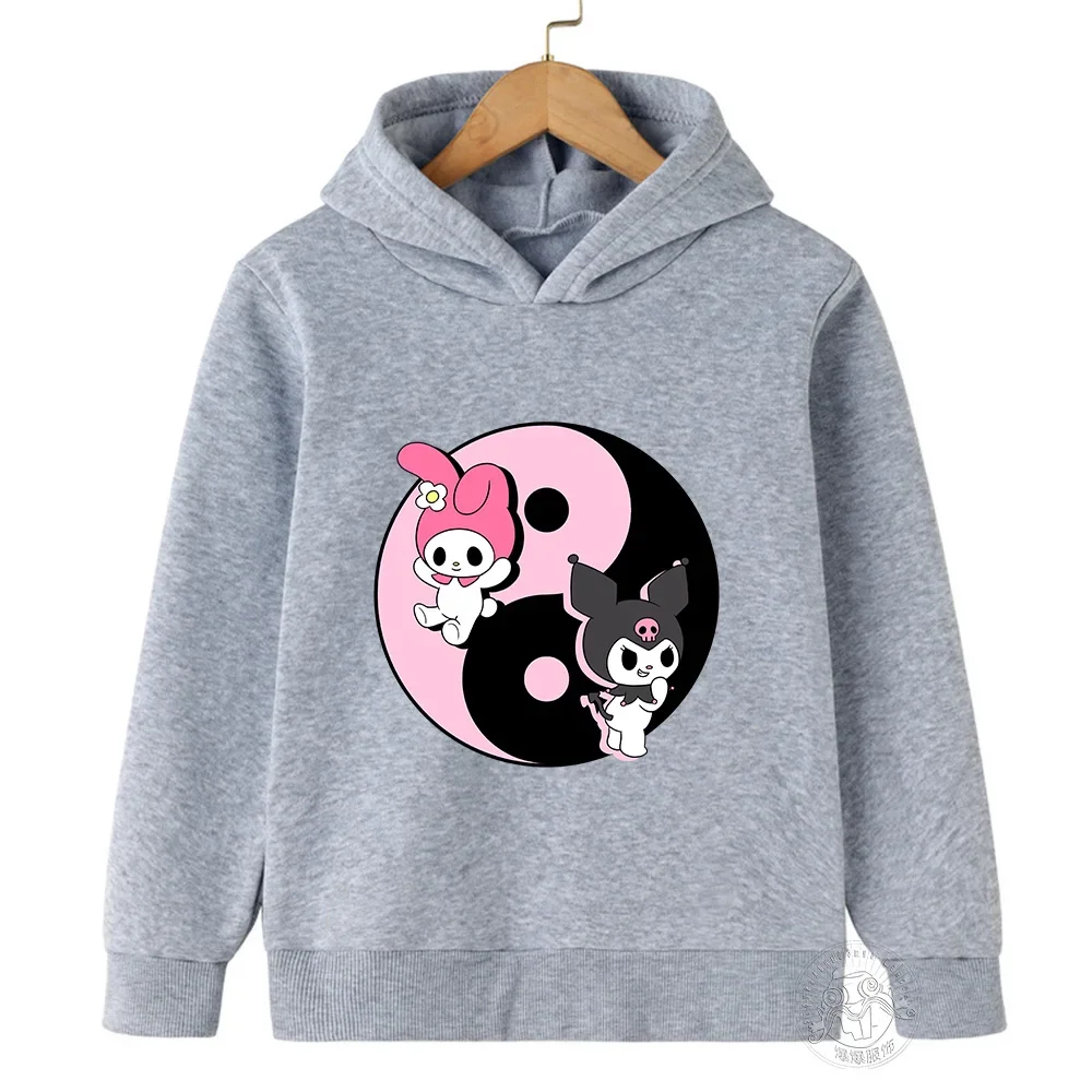 2024 Kawaii Black Rice Hoodie Children's Graffiti Clothing Girls Clothing Boys Clothing Fall Everyday Sweatshirt Children's Tops