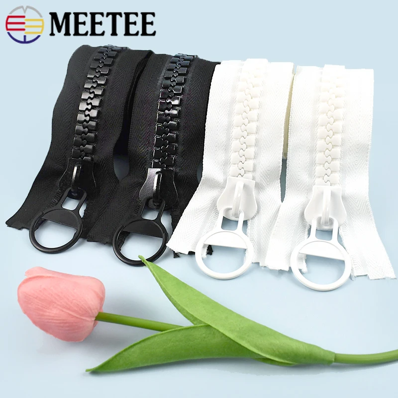 

60-800cm Meetee 20# Resin Zipper Extra Large Open-End Zippers for Sewing Jacket Tent Zips Replaceable DIY Zip Repair Accessories