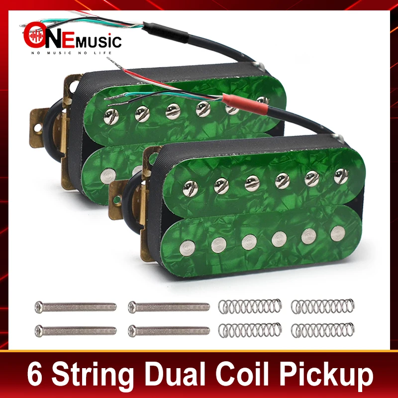 لؤلؤة خضراء الغيتار الكهربائي هامبوكر قابل للتعديل المسمار المزدوج لفائف ل 6 سلسلة الغيتار الكهربائي لفائف تقسيم لاقط N7.5K/B15K #1