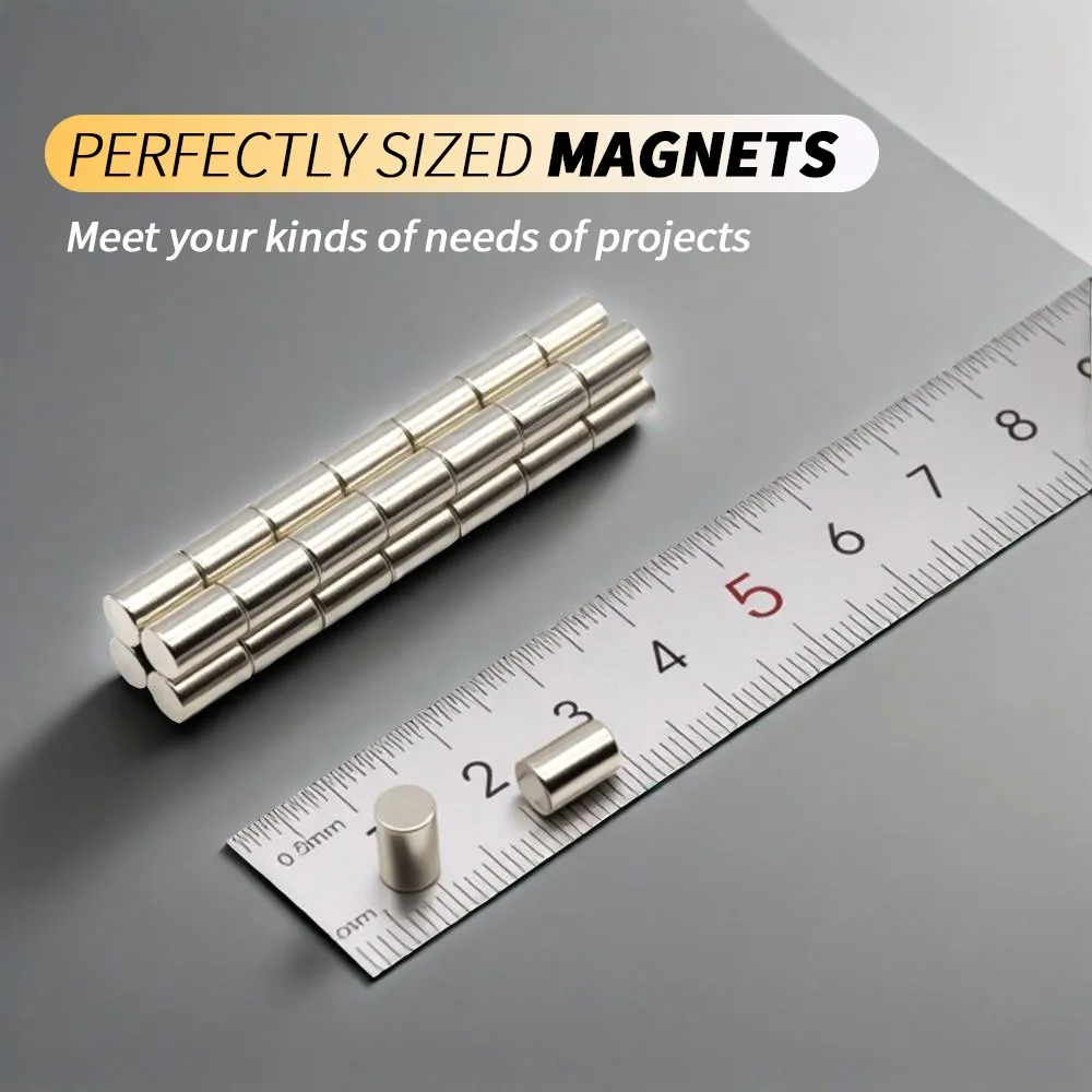 5x8mm Round Neodymium Disc Magnets Small Strong N35 NdFeB Magnets for Fridge DIY Craft Office & Tool Storage