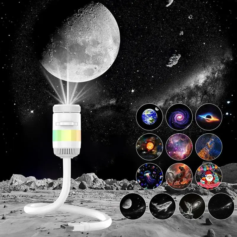 2-in-1 Galaxy Projector Night Light With 13 Sliding Projection Films Starry Sky Projector Light For Bedroom Ceiling Car Decor