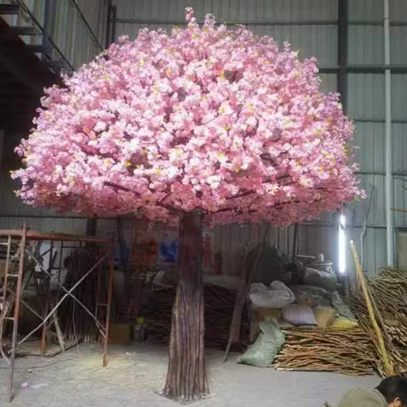 Hot Sale Handmade Lifelike Eco-Friendly Durable Artificial Cherry Blossom Tree Pink Indoor Outdoor Wedding Party Home Garden