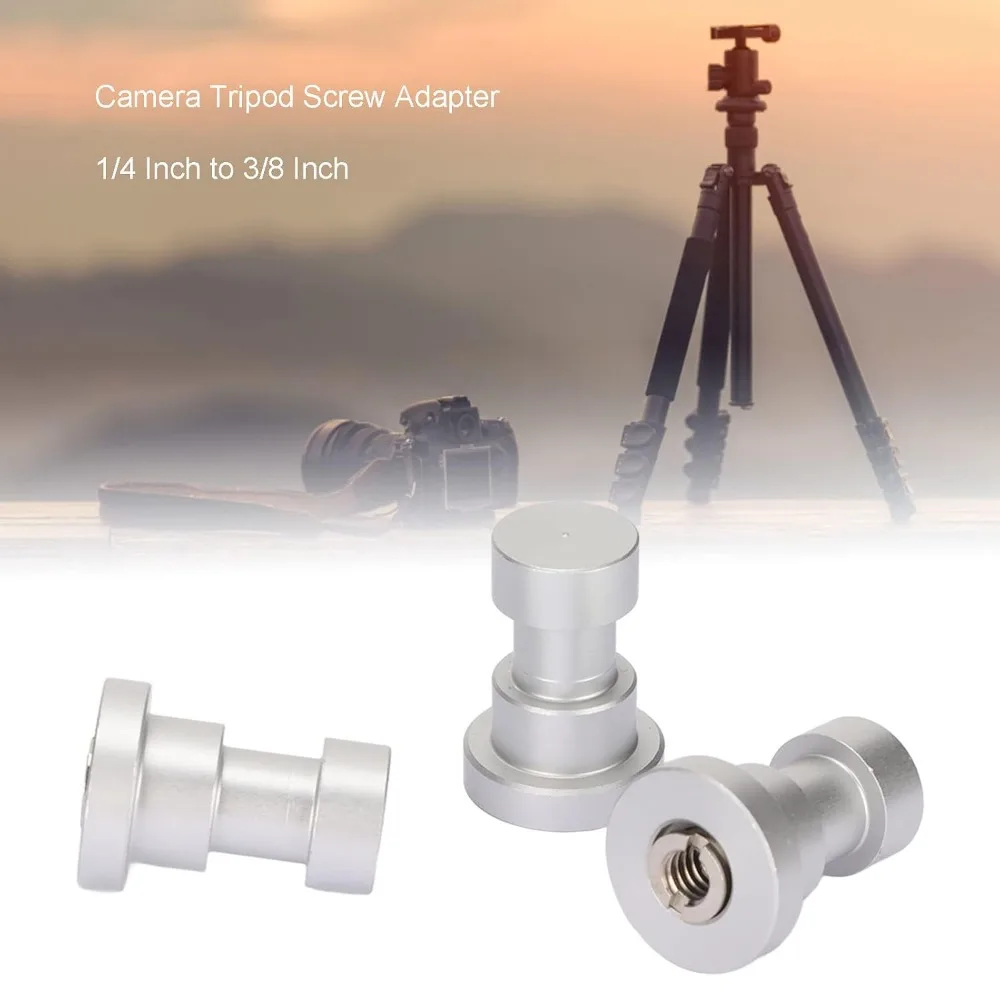2/3PCS Aluminum Light Stand Adapter 1/4 to 3/8 Thread Converter Spigot Stud Screw for Camera Tripod Flash Bracket Softbox Rig