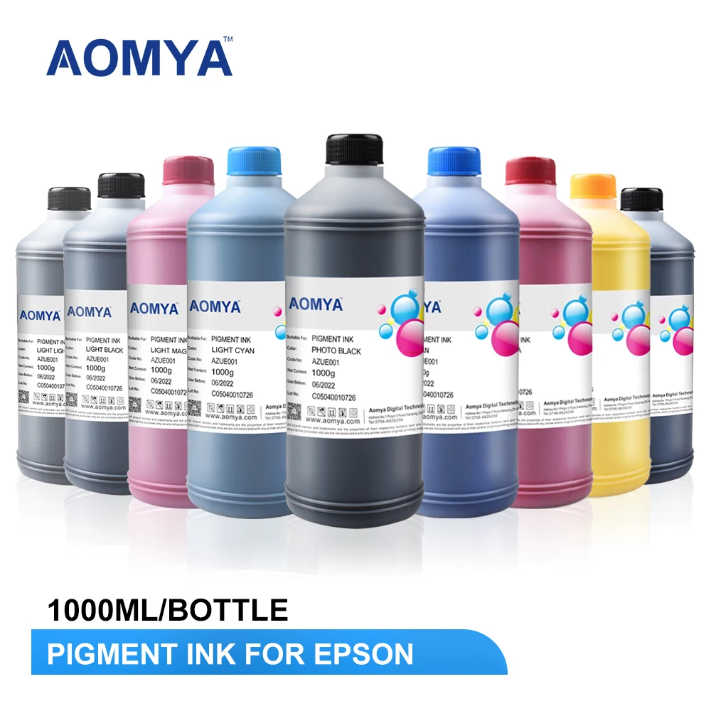 

Aomya 1000ml Universal Pigment Ink For Epson SureColor P600 P800 Stylus Pro 3800 3880 7890 Printer 9 Colors Refill Pigment Ink