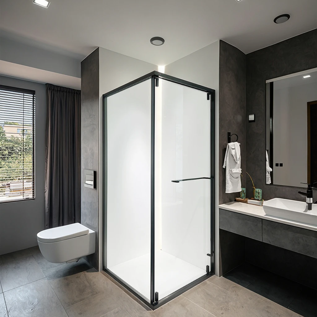 Modern Eco-Friendly Multi-Function Stainless Steel 304 Square Rectangle Sliding Door Shower Enclosure Tempered Glass Hotel