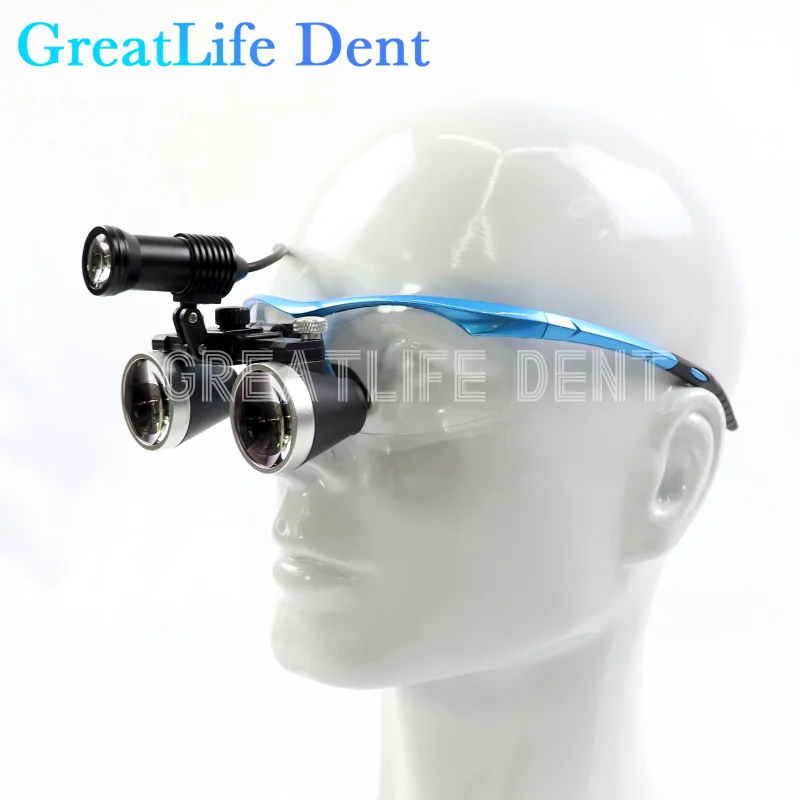 GreatLife Dent Dental Magnifier 2.5x /3.5x Medical Loupes Magnification Binocular Headlight Headlamp 3W/5W Seperately