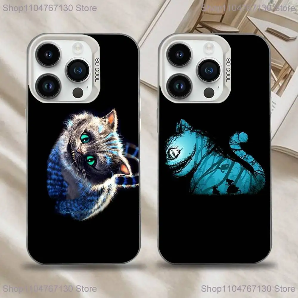 

C-Cheshire Cat Cool Eye Alice Phone Case For iPhone 16,15,14,13,12,11,Mini,Pro,SE,MAX White Matte Shockproof Cover