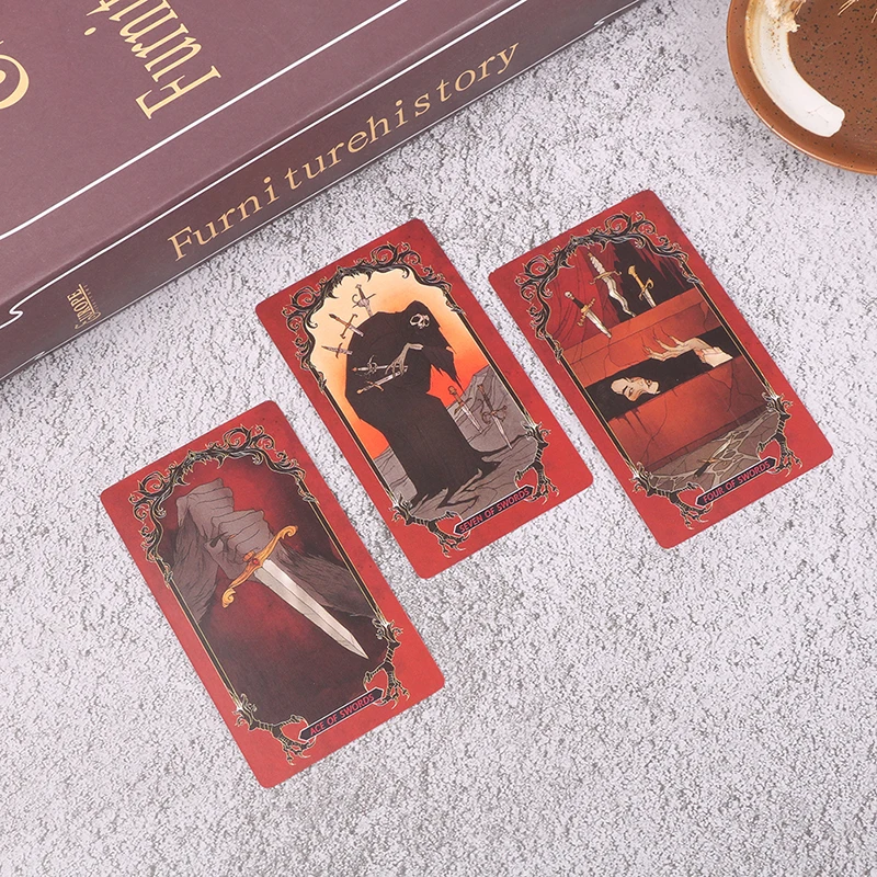 1Box Full English Tarot Beginner Cards Horror Tarot Divination Family Gathering Board Destiny Card Fortune Telling Game Set