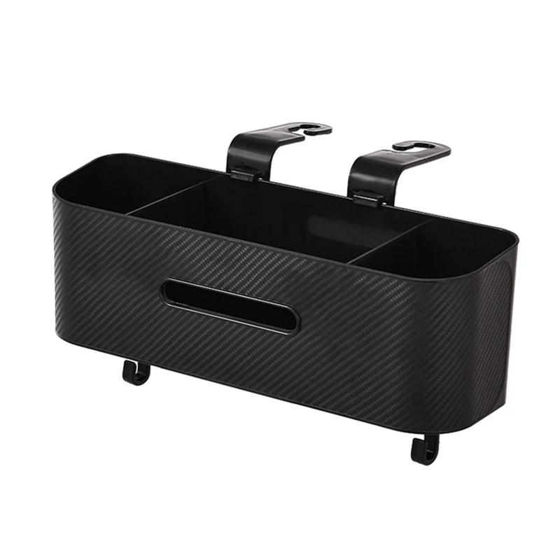 

Multifunctional Car Tissue Box With Cup Holder And Hooks For Back Seat Storage
