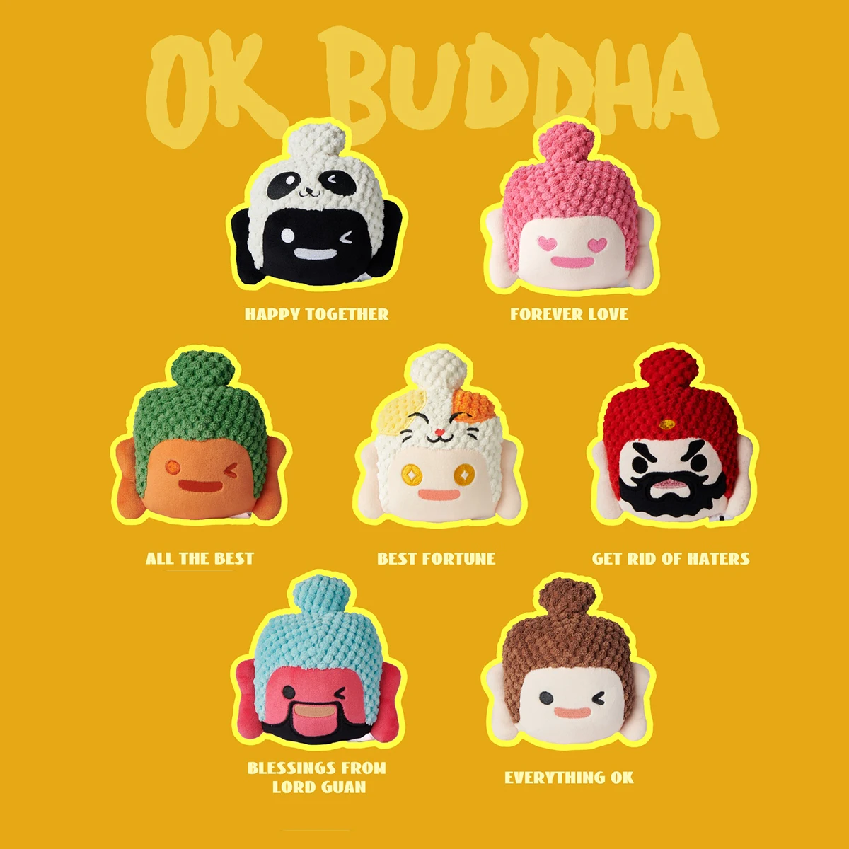 

Набор плюшевых брелоков-фигурок HiPlay OFFART OK Buddha Series (1 коробка, 6 шт.)