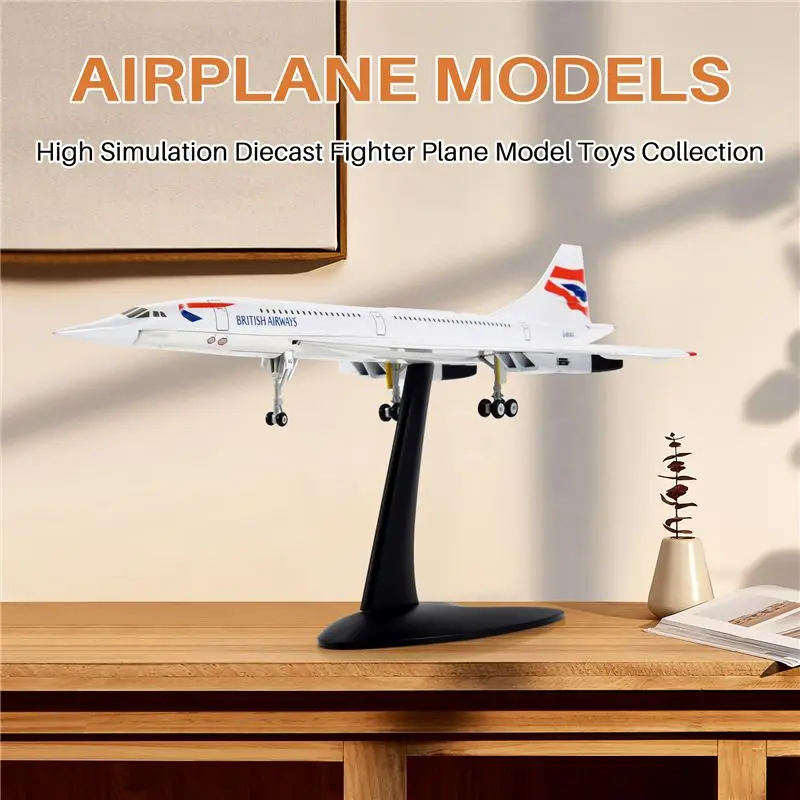 1/200 Concorde Supersonic Passenger Aircraft Model For Static Display Collection