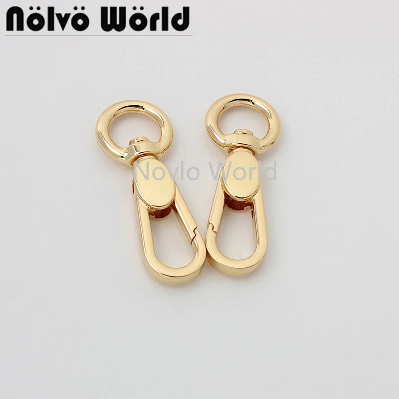 

10-50pcs gold color 51*12mm 1/4'' polished round head snap hook for diy leather bag trigger swivel hook keychain accessories