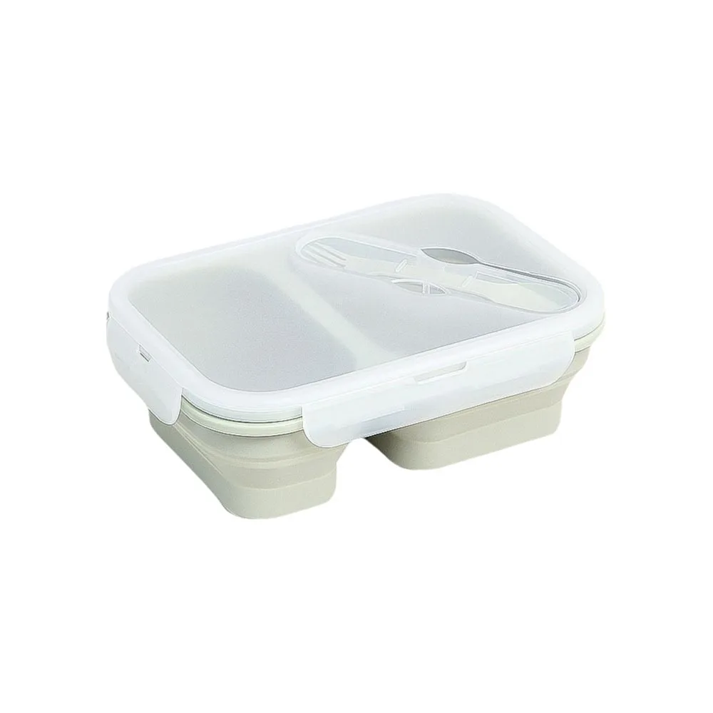 

Прямоугольный силиконовый ланч-бокс, герметичный складной ланч-бокс большой емкости, устойчивый к высоким температурам, с крышкой