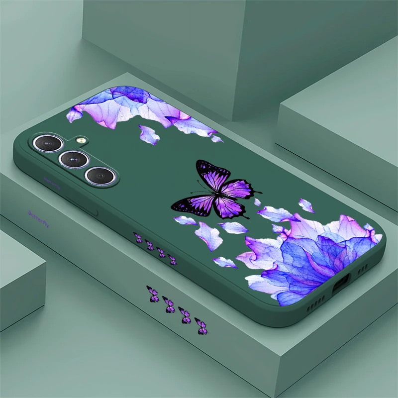 Beautiful Butterfly Phone Case For Samsung Galaxy A27 A26 A37 A56 A57 A55 A54 A24 A34 A14 A17 Shockproof Silicon Soft Cover Etui