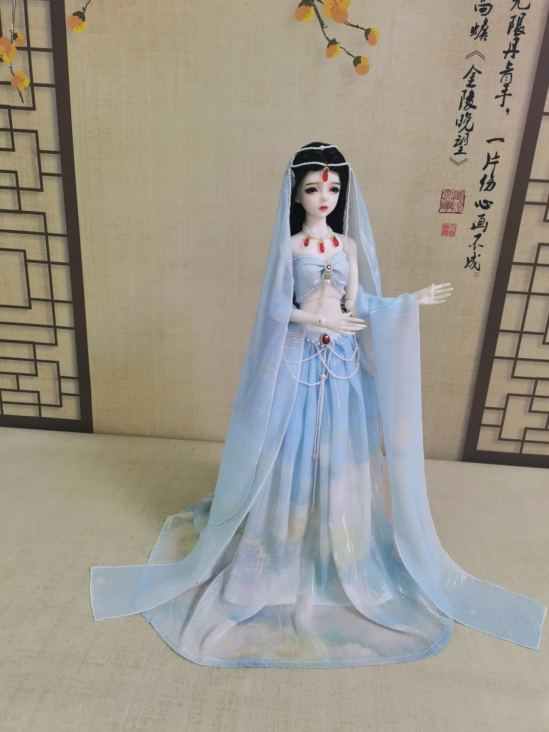 

BJD Doll Clothes AS62 1/3 Navel Light Blue Skirt, De Bisheng Ye Luoli Dress 1 Set