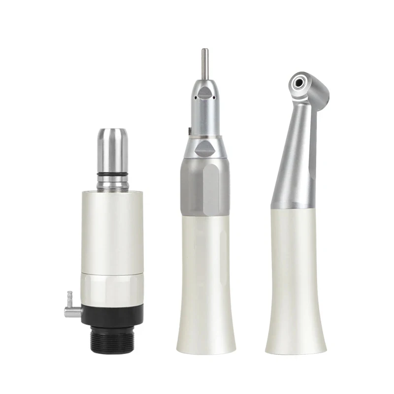 Dental E-type Low Speed External FX Series Handpiece Dentist 2/4 Hole Air Motor Straight Hand Piece Push Button Contra Angle Set