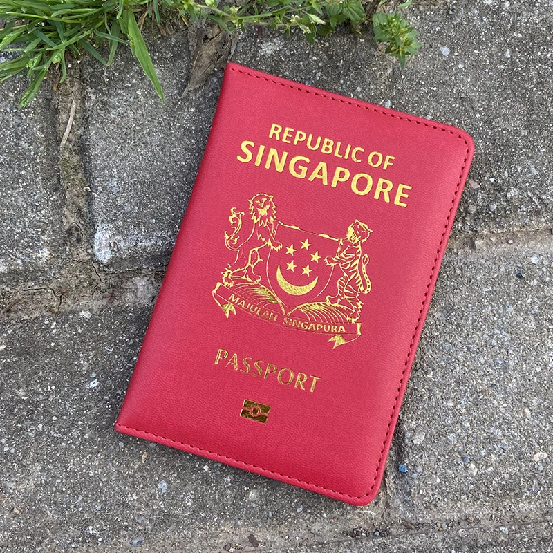 Reisepasshülle der Republik Singapur, modische Reisepasshülle, Reisebrieftasche, Pu-Passschutz, Kartenhalter