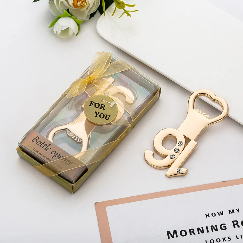 20pcs Birthday Adult Party Party Gift Gold 16 Bottle Opener Event Promotional Gift