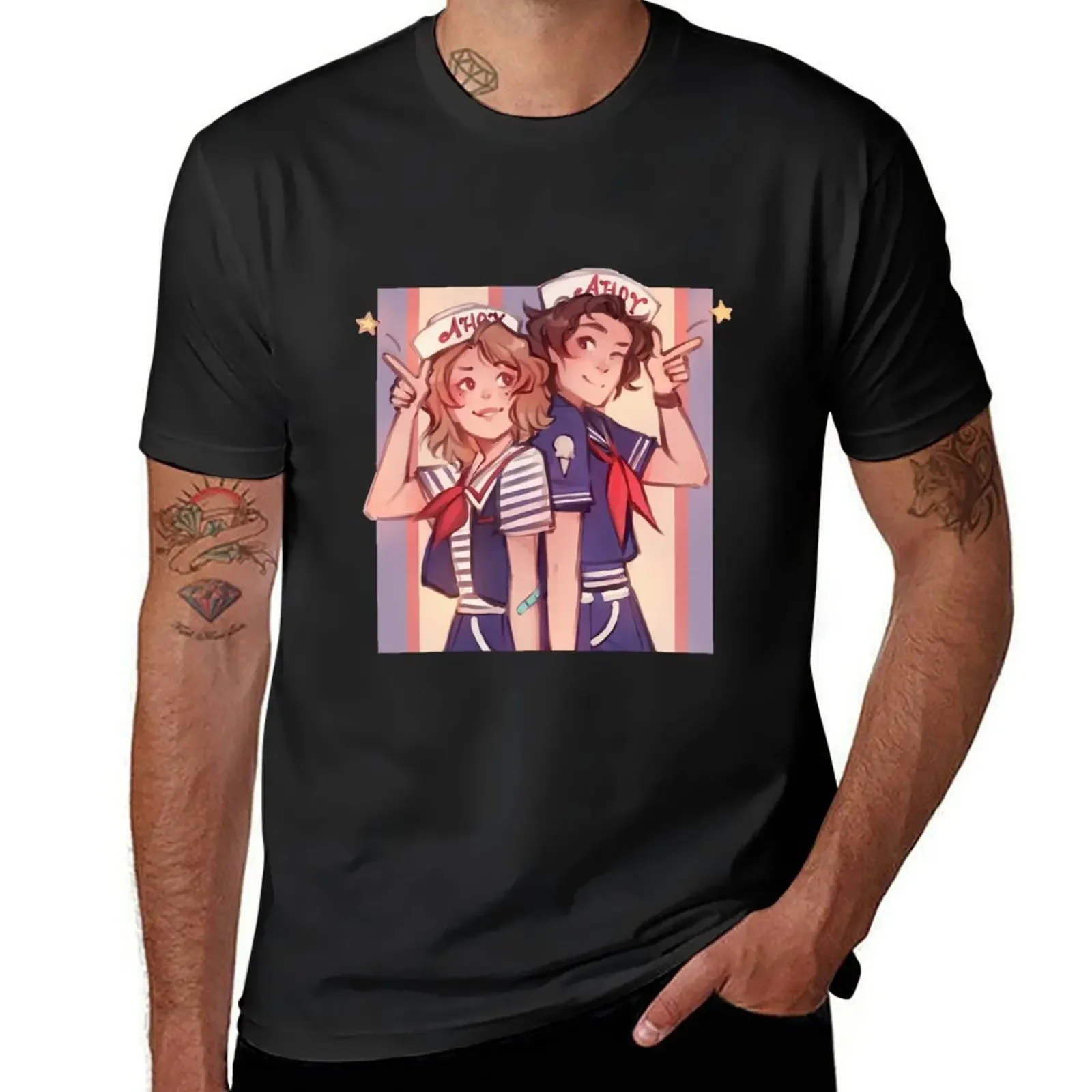 Scoops Ahoy-Camiseta de manga corta para hombre, camisetas de peso pesado, diseño personalizado, camisetas de verano