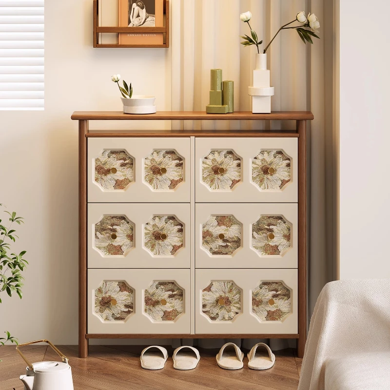 

Flower shoe cabinet Household home shoe changing cabinet Standing cabinet Storage and storage integrated cabinet