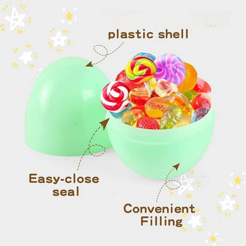 5pcs Fillable Easter Eggs Color Plastic Open Eggshell Candy Packing Box Easter Party Home Decoration Hunt Game Favor Kids Gift