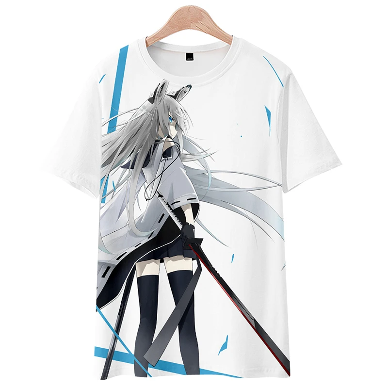 Awsl virtual anchor short sleeve vtuber white top blowing snow 3D impression T-shirt hololive anime clothes