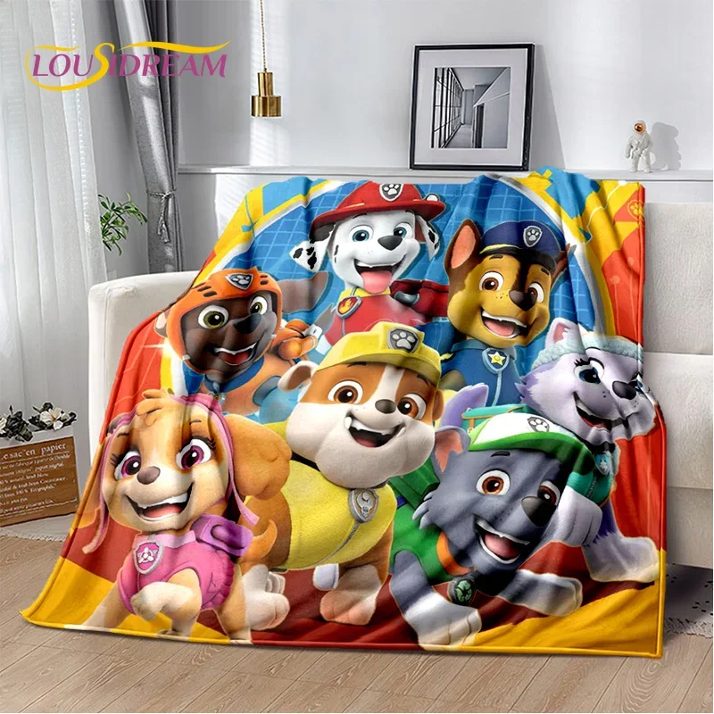 Cute Cartoon Paw P-Patrol Dog Gift Soft Plush Blanket,Flannel Blanket Throw Blanket for Living Room Bedroom Bed Sofa Picnic Kid