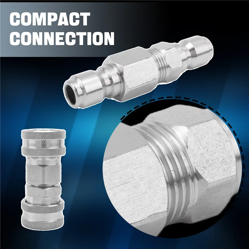 

CTHO-4 Sets NPT 3/8 In. Stainless Steel Male And Female Quick-Connect Kits Male Female 3/8 Quick-Connect Fittings