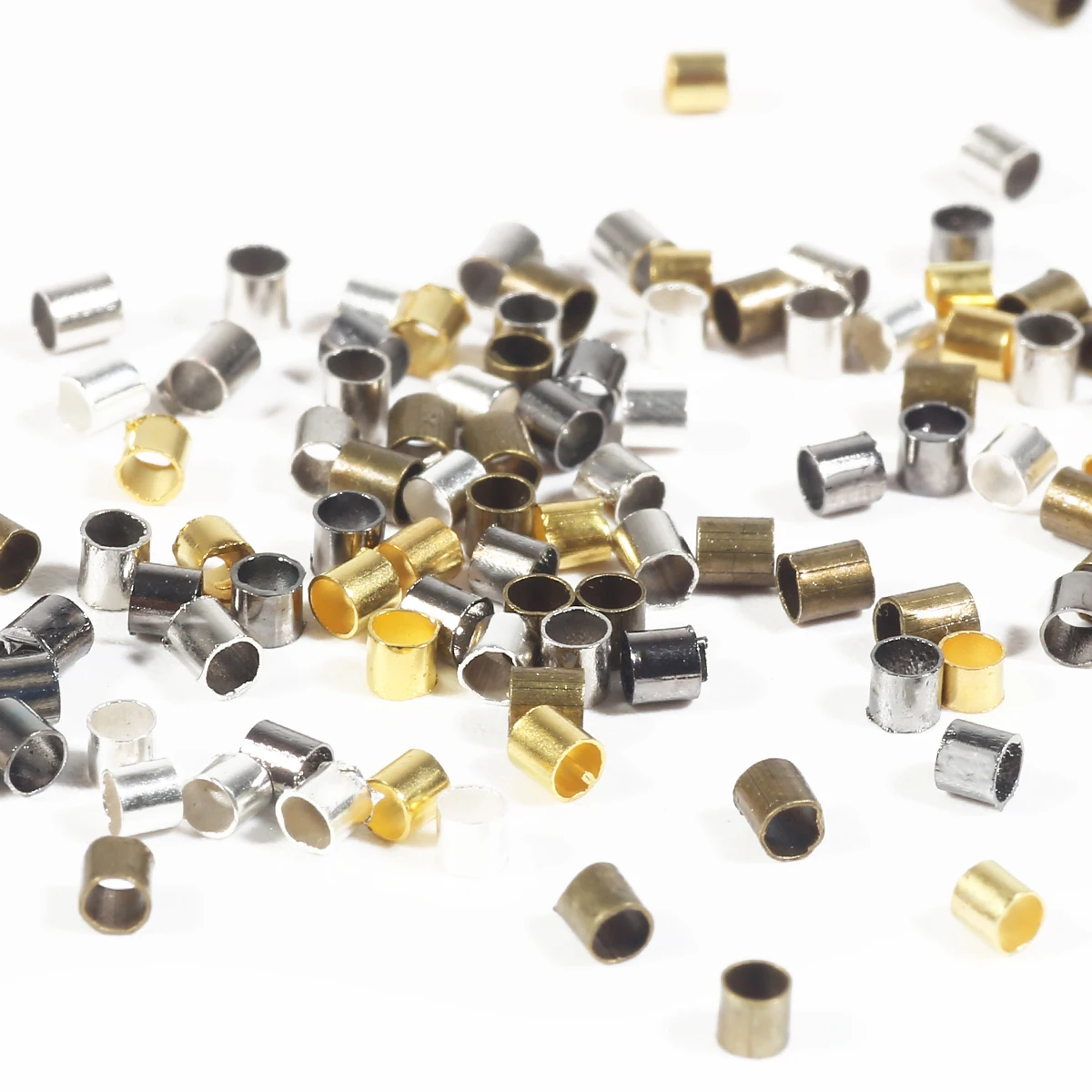 500pc 1.5/2mm Copper Positioning Tube Crimp End Decorative Beads Stopper Spacer Bead For DIY Jewelry Making Bracelet Necklace