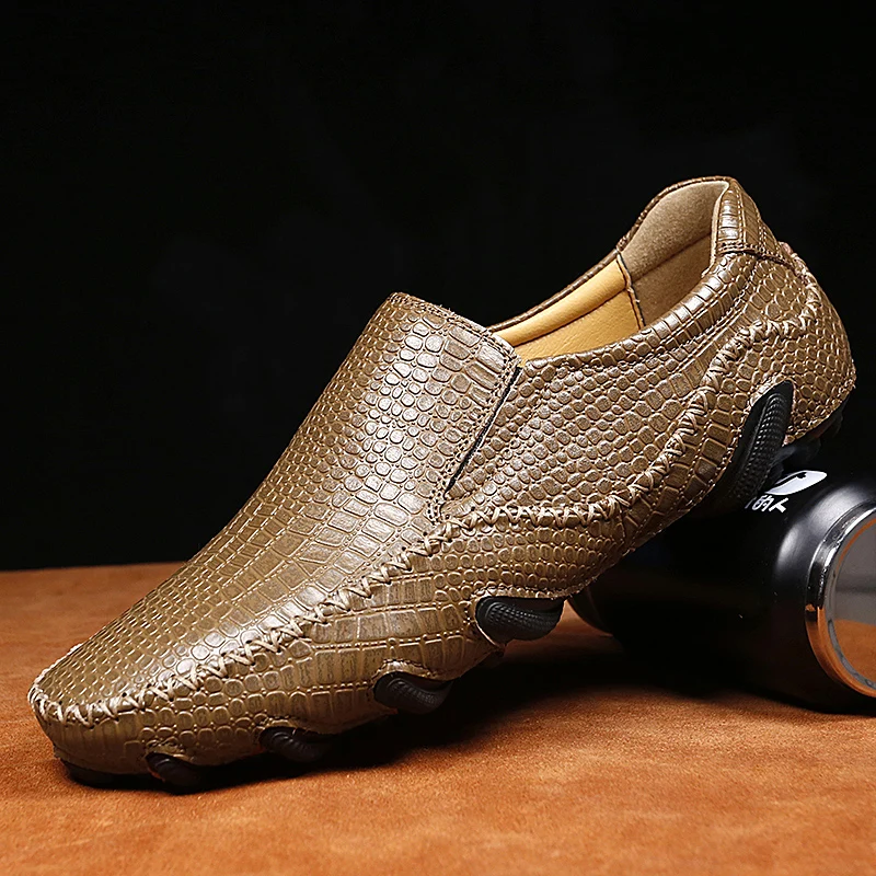 

Весенняя модная новая мужская обувь из натуральной кожи с осьминогом и рыбьими бобами, уличная мужская удобная дышащая обувь для вождения с мягкой подошвой