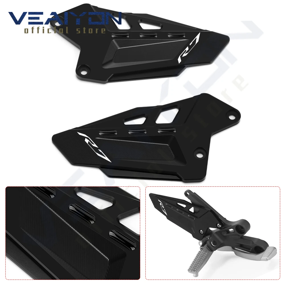 

For YZF R7 YZF-R7 YZFR7 2022 2023 2024 2025 All Year Motorcycle Accessories CNC Aluminum Footpeg Heel Plates Guard Protector