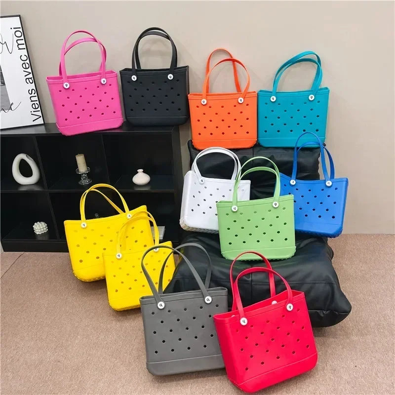 Beach Bag Women Handbag Waterproof Makeup Storage Pouch Camping Basket Jelly Croc Bogg Beach Bag Travel Essentials