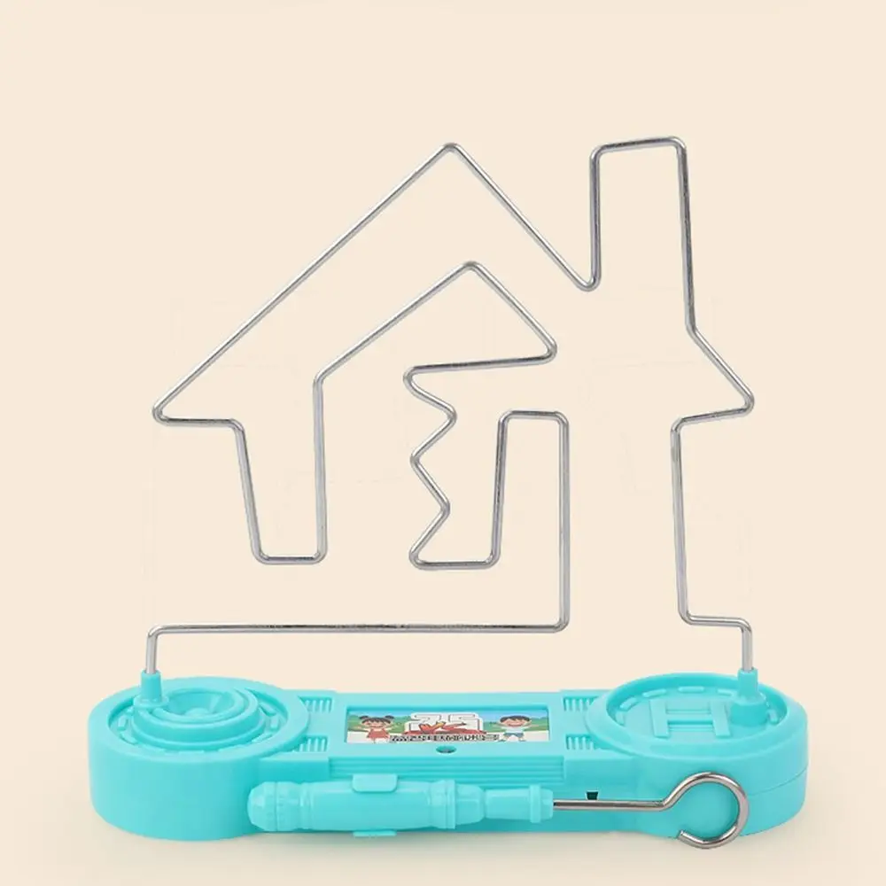 Concentration Exercises Electric Touch Maze Electrically Charged House Shock Wire Maze Plastic Blue/Orange Maze Wire Board Girl