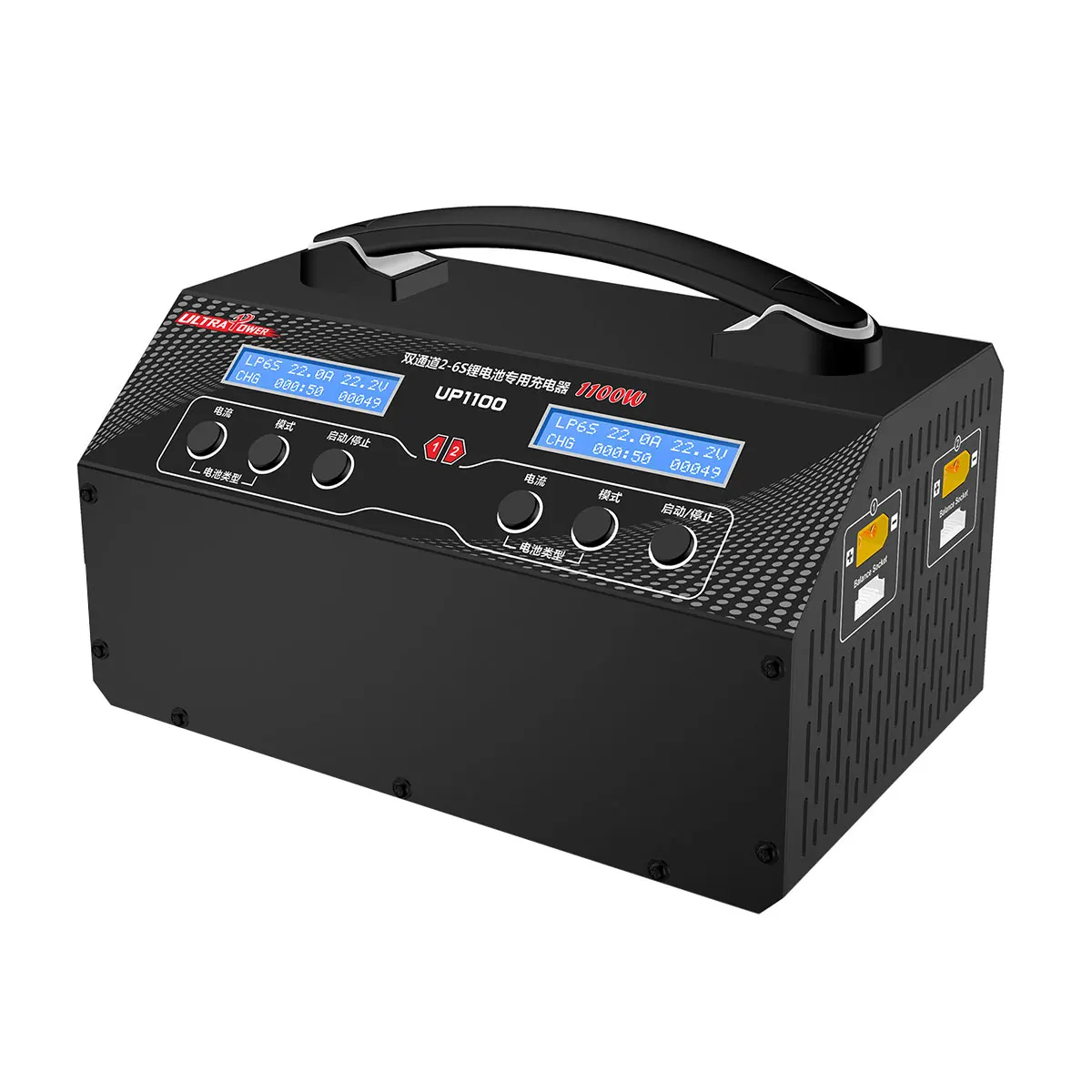 

Ultra Power UP1100 2-6S Charger 22A 2 Ports Agricultural Drone Battery Charger For Aerial Filming Drone