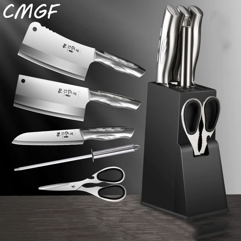 CMGF 6 Pieces/Set Kitchen Knives Complete  vegetable meat and bone knives for chefs with multi-purpose knives