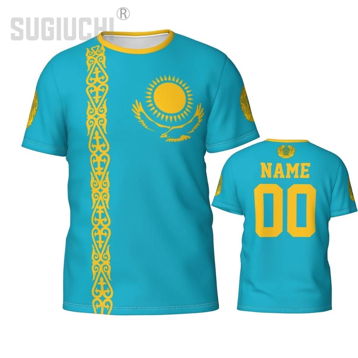 Custom Name Number Kazakhstan Flag Emblem 3D T-shirts For Men Women Tees jersey team Clothes Soccer Football Fans Gift T shirt