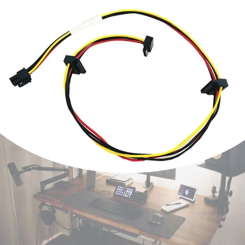 652F 4Pin To 3 Port Power Extension Cord Hard Drives Connection Cable For Desktop